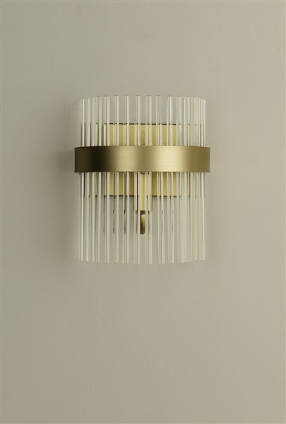 (image for) Laura Ashley Alexa Wall Light Glass and Matt Antique Brass